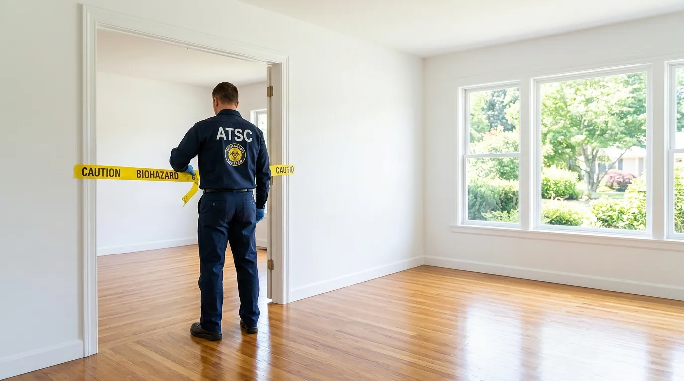 Certified biohazard cleanup crew performing Crime Scene Cleanup in Brock Hall
